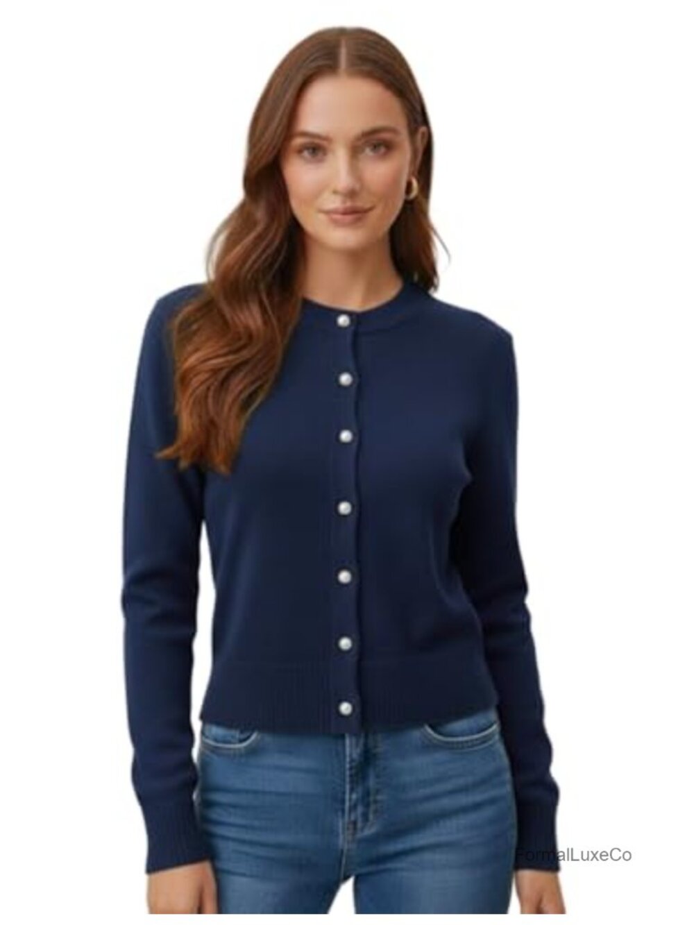 Women's Slim Fit Button Down Long Sleeve Knit Cardigan Sweater